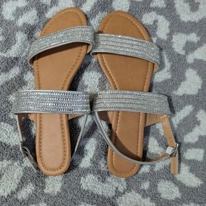 3/25$ Sparkling Silver Women's Sandals